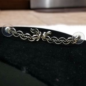 Half Circle Design Silver Earring Studs